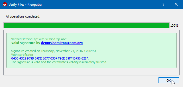 VCbind.zip Signature verification