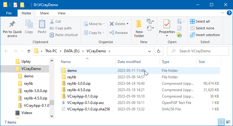 VCrayDemo Folder