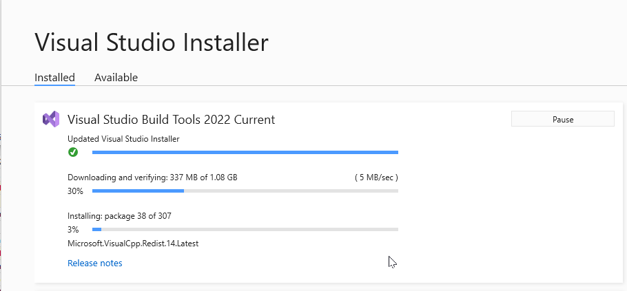 Build Tools Downloading